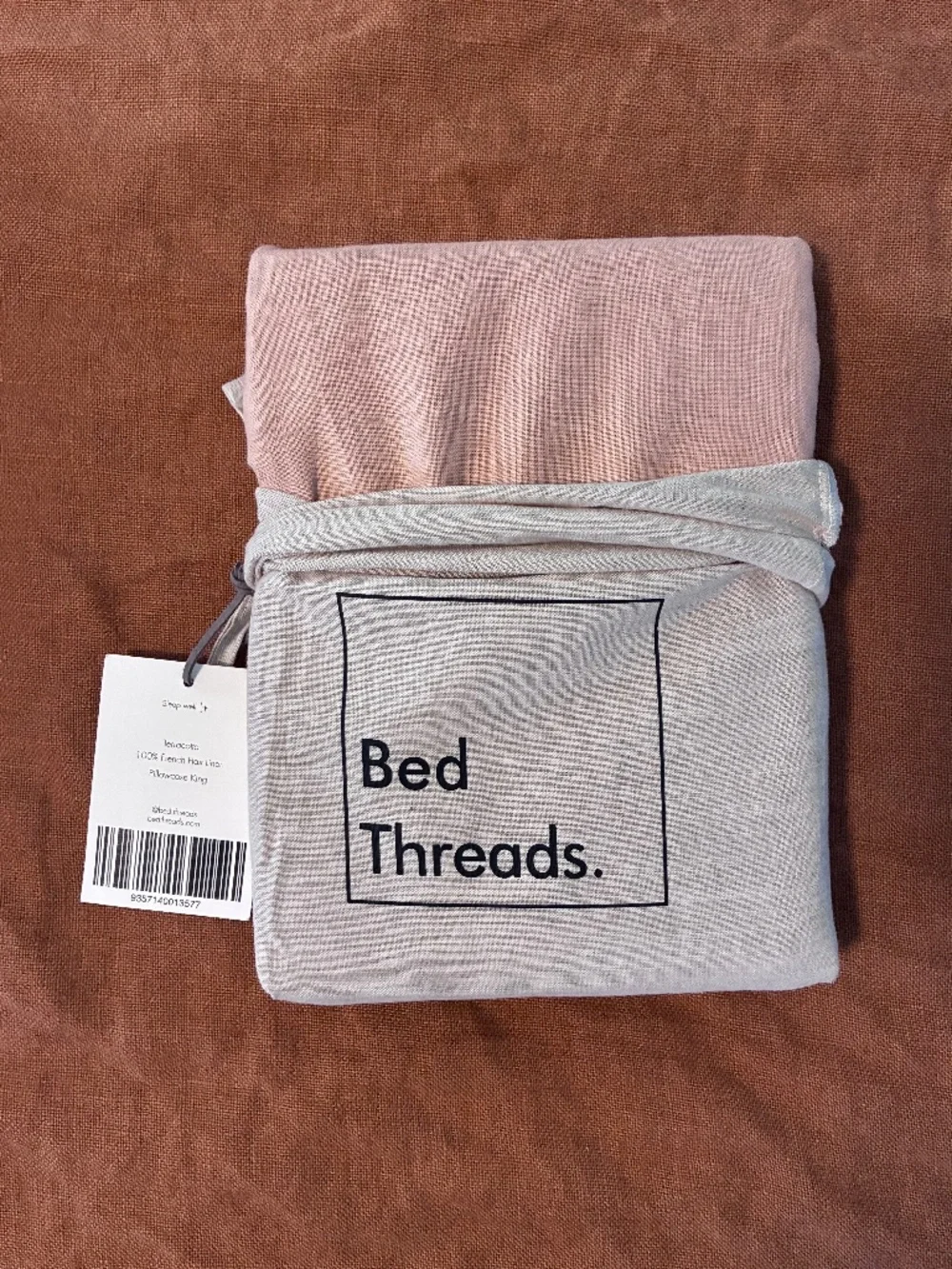 Bed Threads 100% Flax Linen KING / CALI KING Terracotta FLAT Sheet & Pillowcases